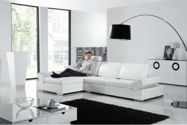 Ecksofa Sofa Deko Couch Polster Wohnlandschaft Leder Eck Sofas Garnitur