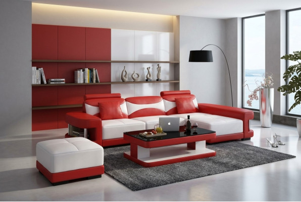 Kůžená pohovka Rozkládací pohovka Pohovka Nohový stolek Sedačka Sezlong Sofa Design
