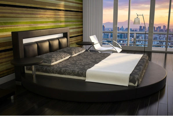 Rundes Bett Rund Design Betten Leder Hotel Doppel Gestell Luxus Schlaf