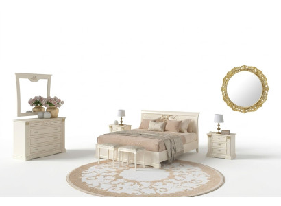 Bett Nachttisch Kommode 7 tlg. Schlafzimmer Set Design Luxus Schlafzimmer Massivholz