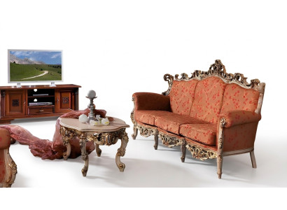 Designer 321 Sitzer Sofagarnitur Polster Italienische Möbel Sofa Massivholz