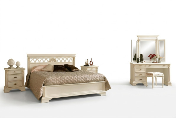 Luxus Schlafzimmer Set 6tlg. Bett 2x Nachttisch Schminktisch Designer Möbel Massivholz