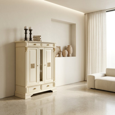 Kommode Anrichte Schrank Sideboard Garderobe Italienische Möbel Antik Stil Holz