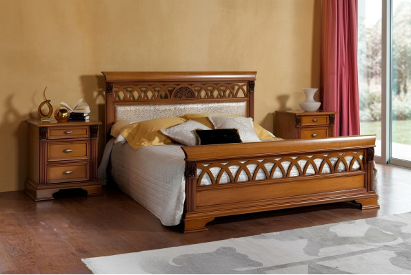 Bett Doppel Hotel Antik Betten 2x Nachttisch Schlafzimmer 3tlg Barock Rokoko Massivholz