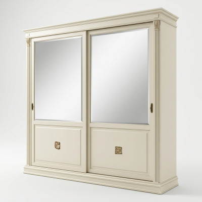 Edler Schrank Luxus Schwebetüren Design Schlaf Zimmer Schränke Kleider Massivholz neu