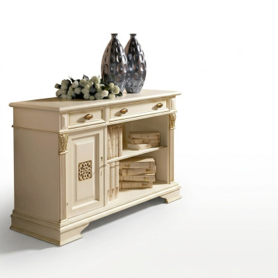 Italský design nábytek starověký - dřevěná barová kredence skříň komoda