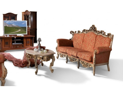Sofa Barock Rokoko Dreisitzer 3 Sitzer Couch Polster Sofas Couchen Massivholz
