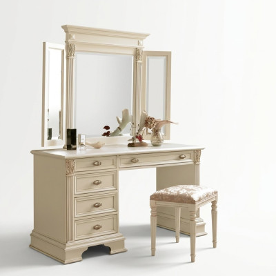 Schminktisch Spiegel Hocker Komplett Kommode Set Schlafzimmer Neu 3tlg.