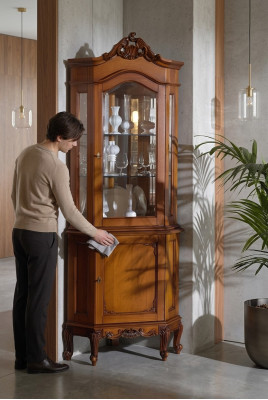 Eck Vitrine Vitrine Schrank Vitrinen Wohnzimmer Schau Schränke Design
