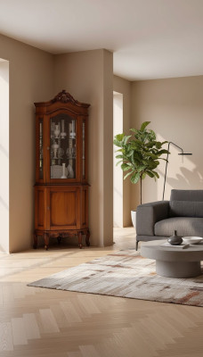 Eck Vitrine Vitrine Schrank Vitrinen Wohnzimmer Schau Schränke Design