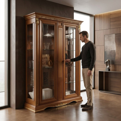 Vitrine Schrank Vitrinen Wohnzimmer Schau Schränke Design Barock Rokoko Italien
