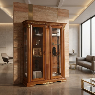 Vitrine Schrank Vitrinen Wohnzimmer Schau Schränke Design Barock Rokoko Italien
