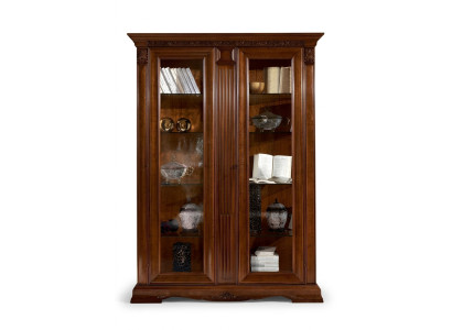 Klassische Vitrine Schrank Vitrinenschrank Vitrinen Glasschrank Barock Rokoko Massivholz