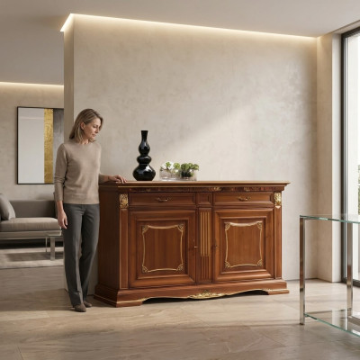 Kommode Sideboard Wohnzimmer Barock Anrichte xxl Design Neu Massivholz