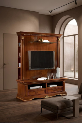 Fernsehschrank Anbauwand Wohnwand TV Schrankwand Massivholz Landhaus Massivholz