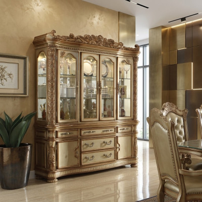 Luxus Schaufenster Vitrine Vitrinen Schrank Glas Antik Stil Barock Rokoko