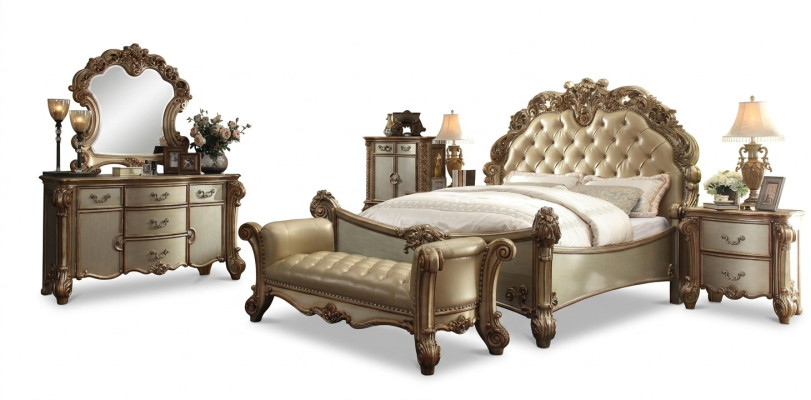 Schlafzimmer Set Komplett Möbel Nachttische Kommode Bett 7 tlg. Holz