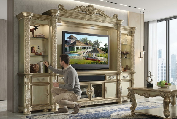 Wohnwand TV-Wand Anbauwand Wohnzimmer Möbel Klassische Wohnwände Schrank Regal