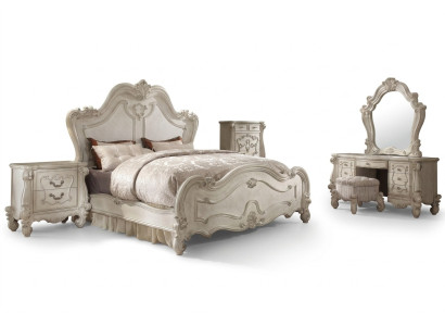 Klassisches Bett Doppelbett 2x Nachttische Holz Design Betten Neu 3 tlg.