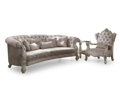Klassischer Wohnzimmer Set 3 tlg. Sofagarnitur 4+1+ Beistelltisch Couchtisch neu