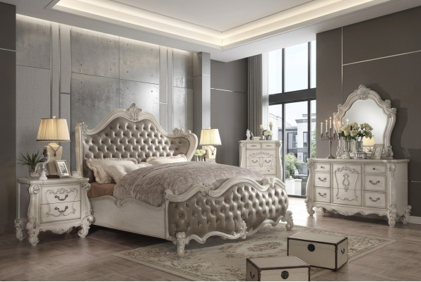 Klassisches Bett Barock Chesterfield Rokoko Stil Doppel Hotel Leder Antik