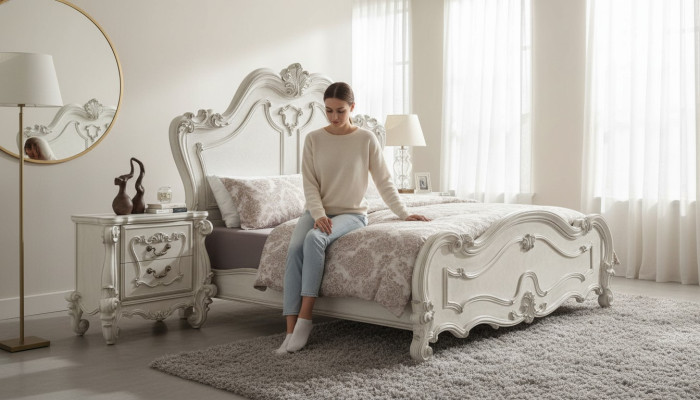 Návrh postele manželská postel Luxus Klasika Baroko Chesterfield