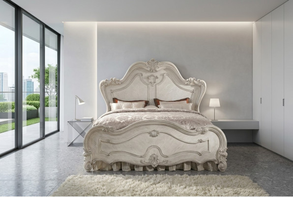 Návrh postele manželská postel Luxus Klasika Baroko Chesterfield