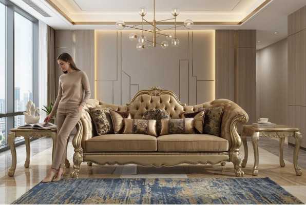 Klassischer 3 Sitzer Couch Sofa Couch Polster Sofas Couchen Deko Barock