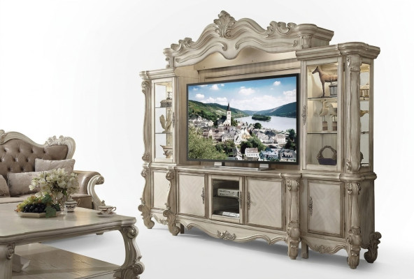 Klassische Wohnwand TV Wand Holz Stil Barock Regal Wohnzimmer Möbel