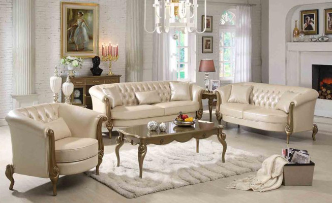 Ledersofa Sofagarnitur 3+2+1 Sitzer Set Garnitur Polstersofa Couch Sofa Couchen