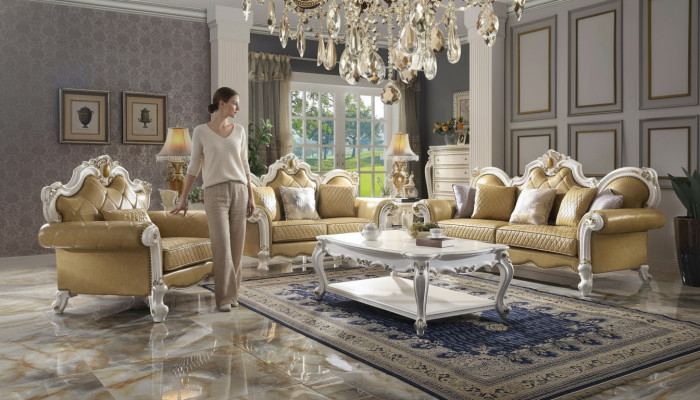 Sofagarnitur 3+2 Sitzer Klassischer Wohnlandschaft Leder Sofas Couchen