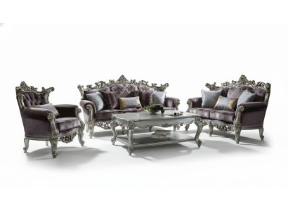 Sofagarnitur 3+2 Sitzer Klassischer Wohnlandschaft Sofas Couchen Barock