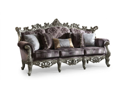 Helle Barock Wohnzimmer Möbel Sofa Textil Couch Dreisitzer Sitz Polster