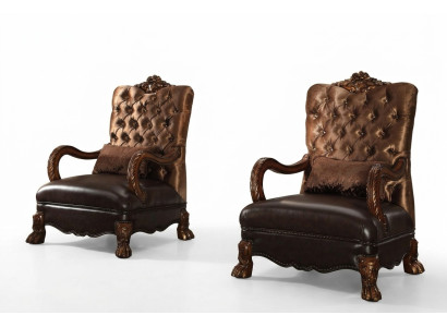 Křeslo Designer židle potah Relex látka textil kůže salón Nový Chesterfield