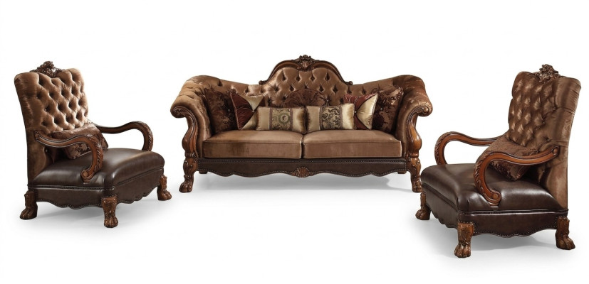 Chesterfield Sofa 2Sitzer Luxus Polster Sofas Design Textil Zweisitzer Holz
