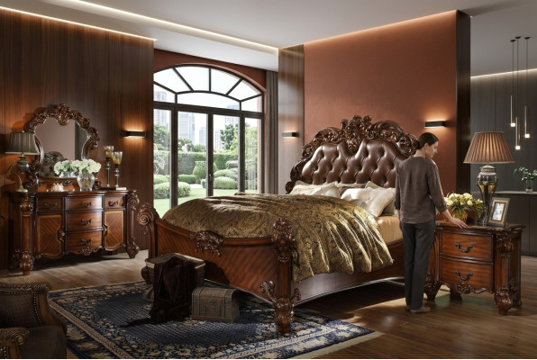 Klassische Schlafzimmer Kommoden 2tlg. Set Barock Rokoko Kommode + Spiegel Neu