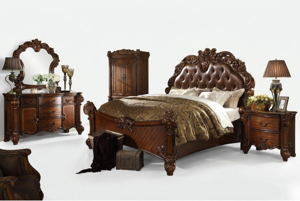 Klassische Schlafzimmer Kommoden 2tlg. Set Barock Rokoko Kommode + Spiegel Neu