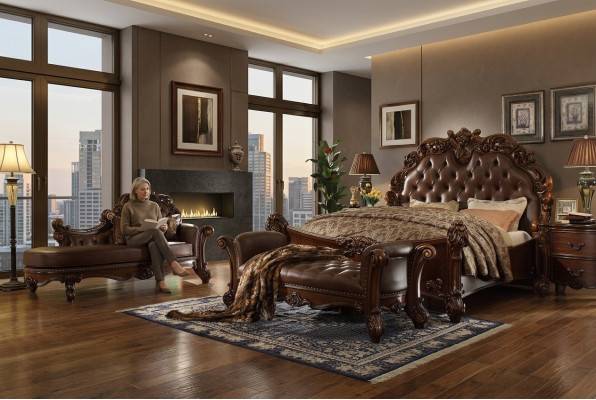 Königliches Doppel Bett Betten 2x Nachttisch Konsole Komplett Set