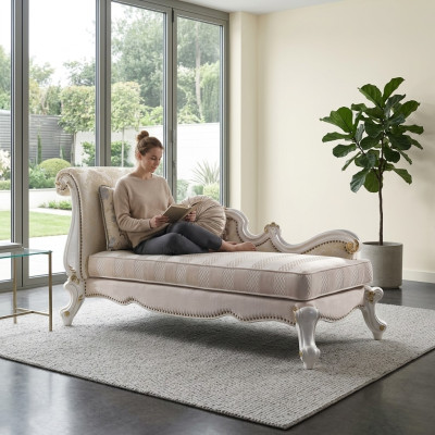 Chaiselongue Chaiselongues Stoff Sofa Liege Deko Chaise Club Relax Textil