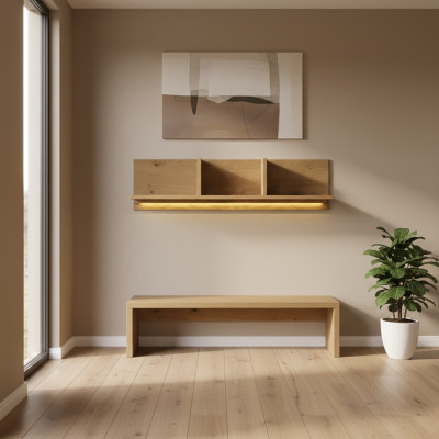 Wandregal Wandregal Regal Bücherregal Wohnwand Wohnzimmer Wand Regal 151x38cm