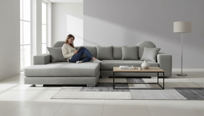 Velká rohová sedací souprava Nové obývací pokoje Ecksofa Eckcouch Eckgarnitur Sofas Sofas Sofas