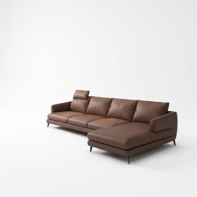 Sofa L-Form Kožená pohovka Rozkládací sedací souprava Rozkládací pohovka Souprava Moderní pohovky Nové
