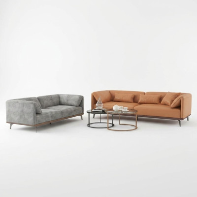 Sedací souprava 3+2+1 Kožená pohovka Pohovka Obývací souprava Design Moderní pohovka