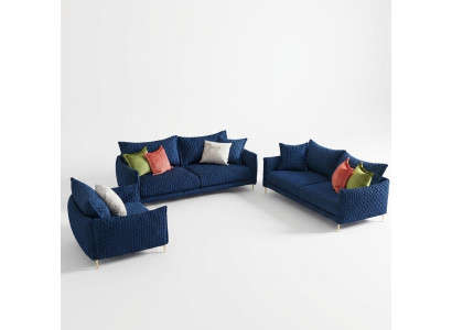 Ledersofa Couchgarnituren Sitz Polster Sofa Chouch Garnitur 3+2+1 Leder Stoff