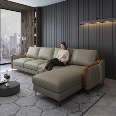 Sitz Ledersofa Couch Wohnlandschaft Garnitur Design Modern Sofas Ecksofa L-Form