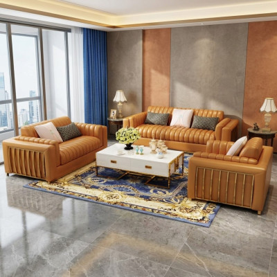 Luxusní kožená pohovka sedací souprava design moderní pohovky pohovka 3+2+1 nový