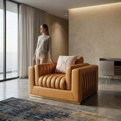 Sessel Design Couch Sofa Relax Leder Lounge Luxus Fernseh Club Sitzer Polster
