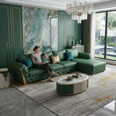Ecksofa L-Form Garnitur Design Modern Sofas Couch Wohnlandschaft Ledersofa Sofa