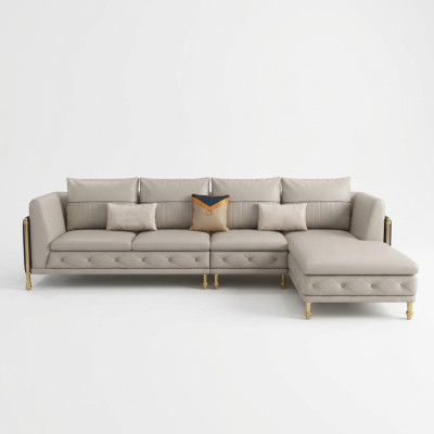 Luxuriöse Wohnzimmer Eckgarnitur Ecksofa Eckcouch Sofa Polster Ecke Couch Leder