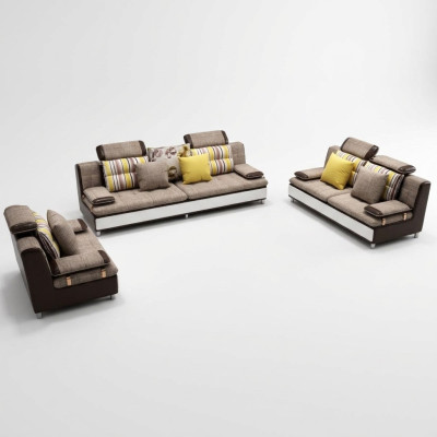 Stoff Textil Sofa Couch Wohnlandschaft Sofagarnitur 3+2+1 Set Design Sofas Neuc